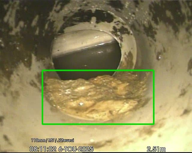 Tekoälyn tunnistama putkistovika CCTV-tarkastusvideolta