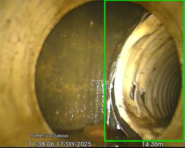Tekoälyn tunnistama putkistovika CCTV-tarkastusvideolta
