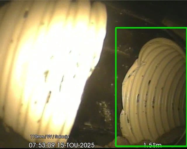 Tekoälyn tunnistama putkistovika CCTV-tarkastusvideolta