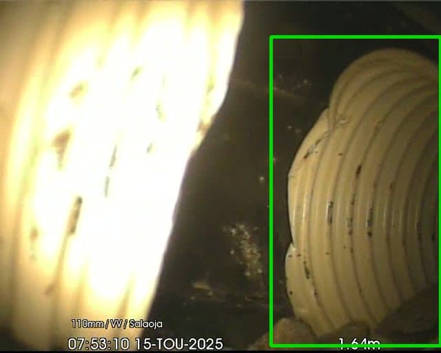 Tekoälyn tunnistama putkistovika CCTV-tarkastusvideolta