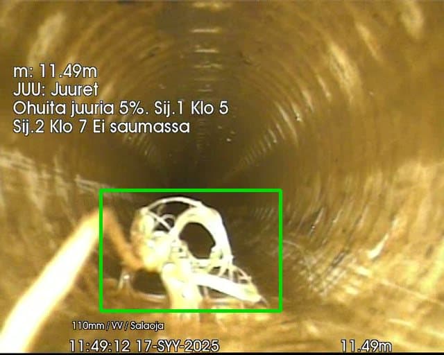 Tekoälyn tunnistama putkistovika CCTV-tarkastusvideolta