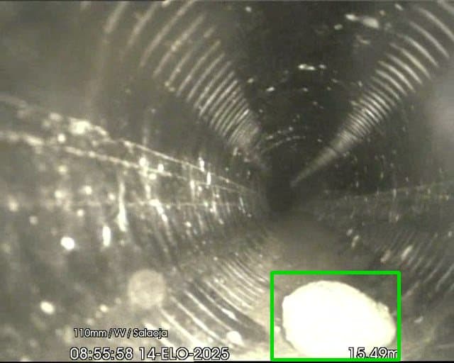 Tekoälyn tunnistama putkistovika CCTV-tarkastusvideolta