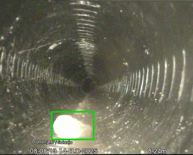 Tekoälyn tunnistama putkistovika CCTV-tarkastusvideolta