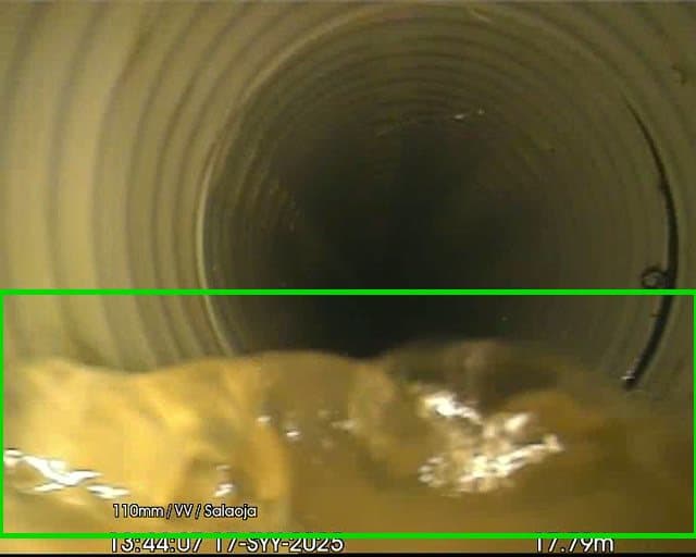 Tekoälyn tunnistama putkistovika CCTV-tarkastusvideolta