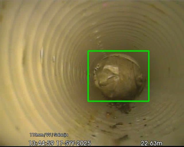 Tekoälyn tunnistama putkistovika CCTV-tarkastusvideolta