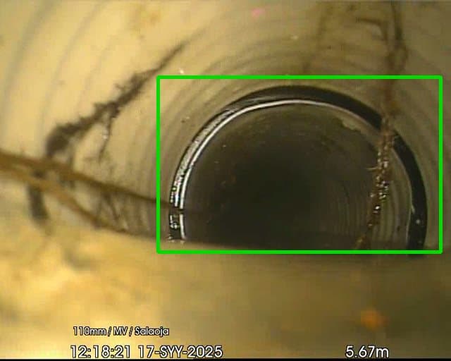 Tekoälyn tunnistama putkistovika CCTV-tarkastusvideolta