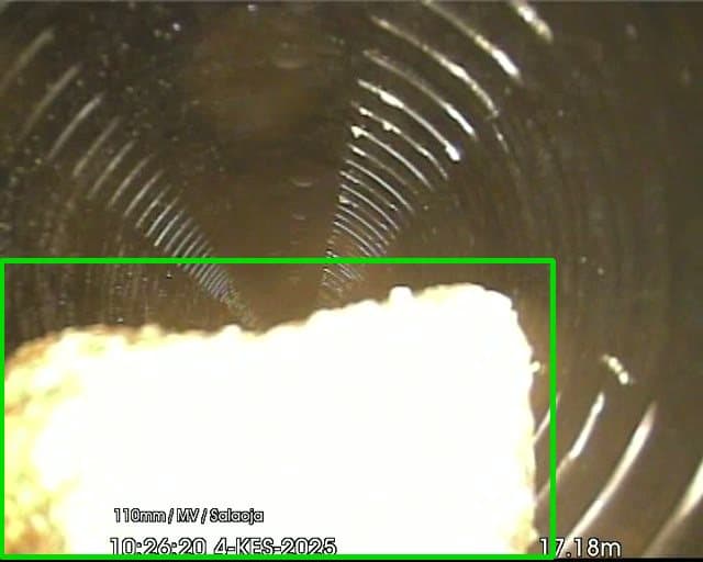 Tekoälyn tunnistama putkistovika CCTV-tarkastusvideolta