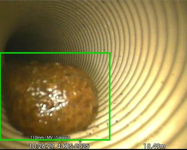 Tekoälyn tunnistama putkistovika CCTV-tarkastusvideolta