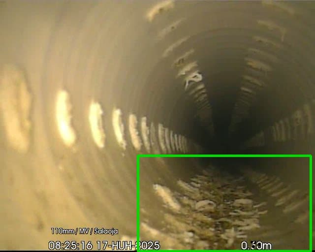 Tekoälyn tunnistama putkistovika CCTV-tarkastusvideolta