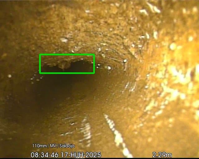 Tekoälyn tunnistama putkistovika CCTV-tarkastusvideolta