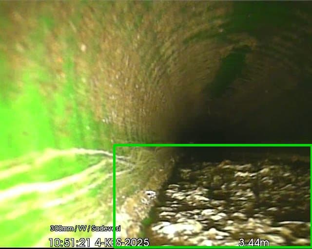 Tekoälyn tunnistama putkistovika CCTV-tarkastusvideolta