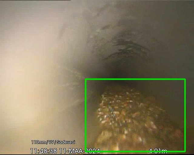 Tekoälyn tunnistama putkistovika CCTV-tarkastusvideolta