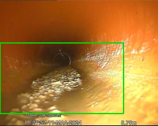 Tekoälyn tunnistama putkistovika CCTV-tarkastusvideolta