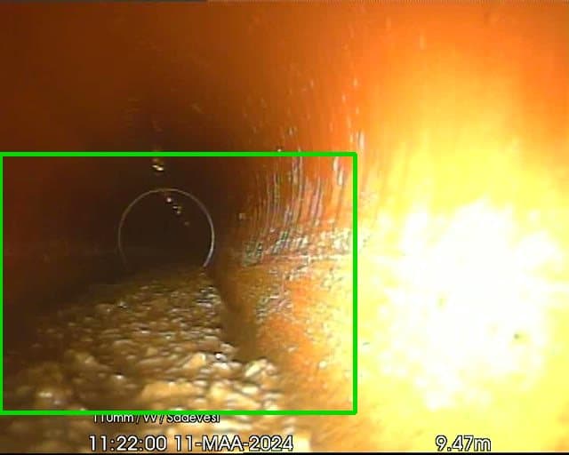 Tekoälyn tunnistama putkistovika CCTV-tarkastusvideolta