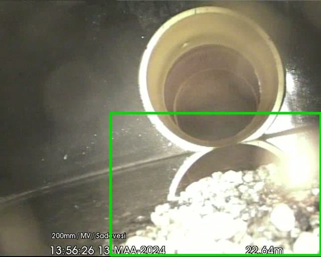 Tekoälyn tunnistama putkistovika CCTV-tarkastusvideolta